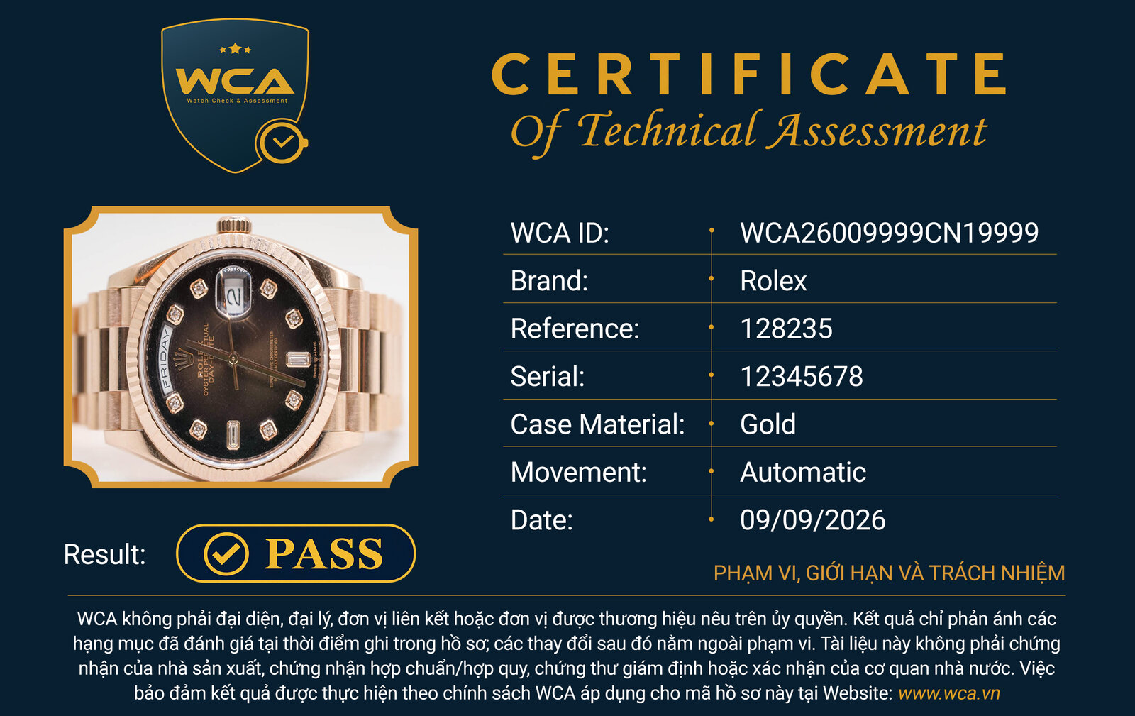 Thẻ chứng nhận WCA
