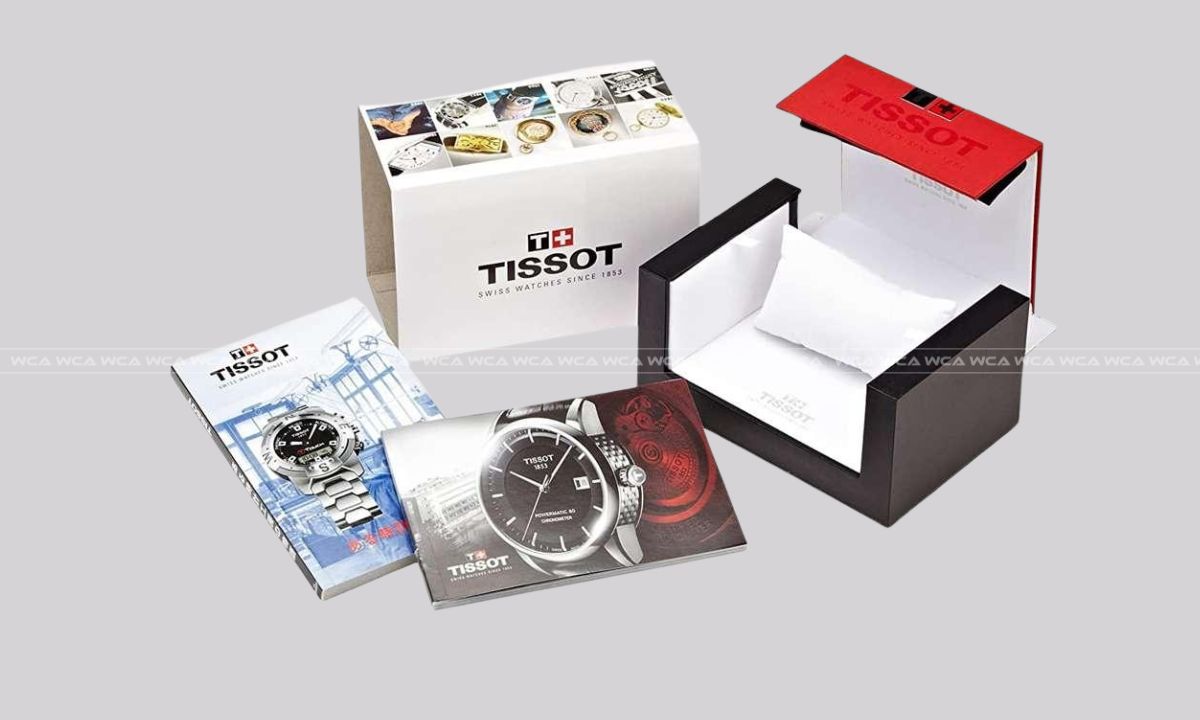 Cách phân biệt đồng hồ Tissot thật giả nhanh chóng tại nhà 3 Phụ kiện thường gồm hộp đựng, thẻ hoặc thông tin bảo hành điện tử, sách hướng dẫn và hóa đơn mua hàng