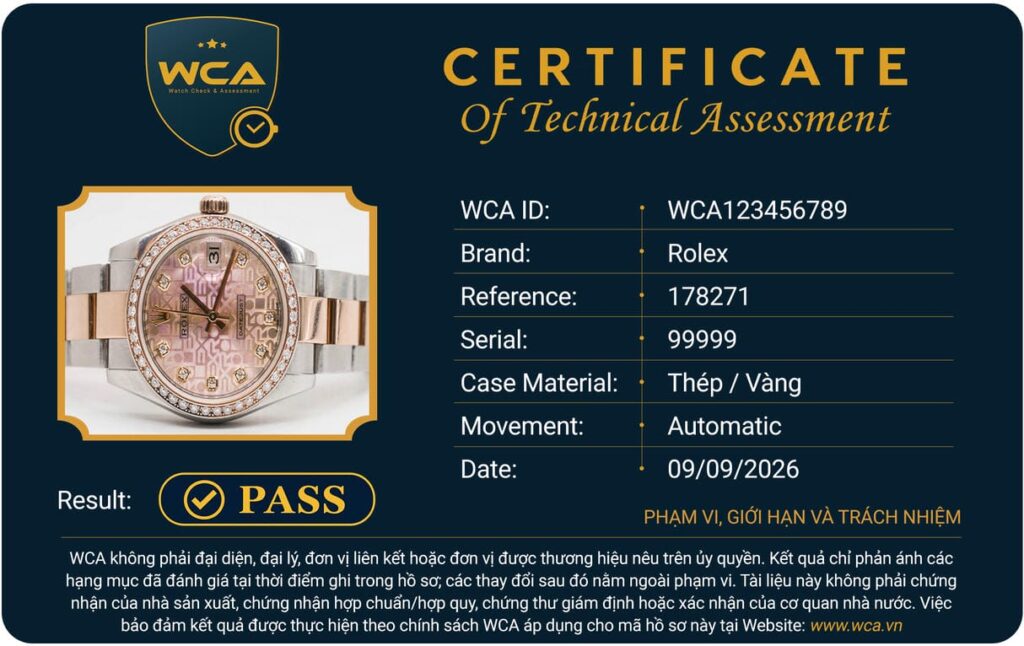 the chung nhan dat nhan WCA 1